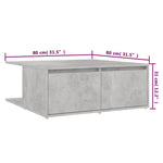Coffee Table Concrete Grey 80x80x31 cm Engineered Wood 806880