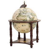 Globe Bar Wine Stand Brown Solid Wood Eucalyptus 343475