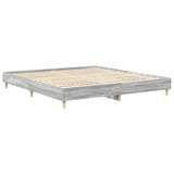 Bed Frame Grey Sonoma Engineered wood, Solid eucalyptus wood 3328704