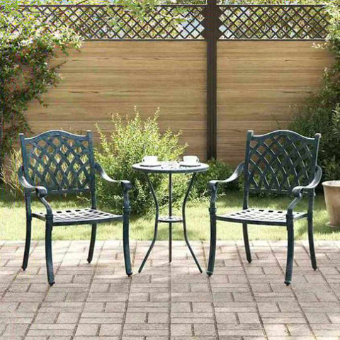 Garden Chair 2 pcs Green 55 x 56.5 x 91cm Aluminium 42002377
