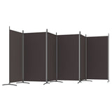 6-Panel Room Divider Brown 520x180 cm Fabric 350271