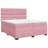 Box Spring Bed with Mattress Pink 200x200 cm Velvet 3291013