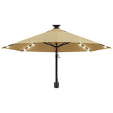 Wall-mounted Garden Parasol with LEDs 300 cm Taupe 312525