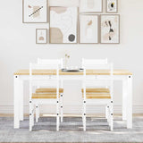 5 Piece Dining Set PANAMA White Solid Wood Pine 3345181