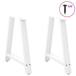 ZNTS Coffee Table Legs A-Shaped 2 pcs White 80x cm Steel 4012857