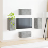 TV Cabinet Set 4 pcs Concrete Grey Engineered Wood 3409153