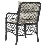 Garden Chairs with Cushions 2 pcs Black Poly Rattan 365152