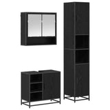 Bathroom Furniture Set 3 pcs Black Oak Engineered Wood 3402440