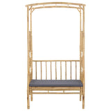 Garden Arch with Bench Dark Grey 115 x 50 x 205 cm Bamboo 42028058