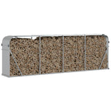 Log Holder Silver 300x45x100 cm Galvanised Steel 364596
