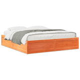 Bed Frame without Mattress Wax Brown 200x200 cm Solid Wood Pine 3282365