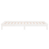 LED Bed Frame without Mattress White 75x190 cm Small Single Solid Wood 820632
