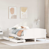 Bed Frame without Mattress White 135x190 cm Double Solid Wood Pine 3301798