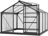 6 x 6ft Polycarbonate Greenhouse, Large Walk-In Green House with Slide Door and Window, Garden T3398P313628