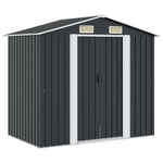 Garden Storage Shed Anthracite Steel 204x132x186 cm 47028