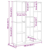 Room Divider/Book Cabinet Old Wood 100x24x140 cm Engineered Wood 855842