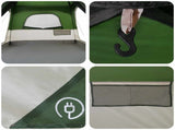 Family Tent with Roof Green 380 x 260 x 190 cm Polyester 42028493