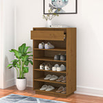 Shoe Cabinet Honey Brown 60x34x105 cm Solid Wood Pine 813553