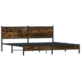 Metal Bed Frame without Mattress Smoked Oak 200x200 cm 3301380