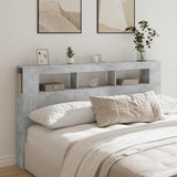 LED Headboard Concrete Grey 180x18.5x103.5 cm Engineered Wood 837361