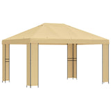 Gazebo 4 x 3 m Cream Polyester and Steel 190 gsm 900374