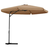 Garden Parasol with Steel Pole 300 cm Taupe 47315