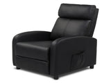 PU With 2-Point Massage Heating Function Recliner Black 95633974