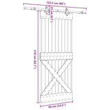 Sliding Door with Hardware Set 85x210 cm Solid Wood Pine 3332774