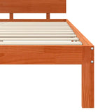Bed Frame with Headboard Wax Brown 160 x 200 cm Solid Pine Wood 863983