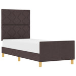 ZNTS Bed Frame Dark Brown 80x200 cm Fabric 3344763