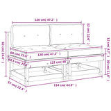 Middle Sofas with Cushions 2 pcs Impregnated Wood Pine 825463