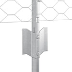 Fence with Posts Silver 0.4 x 25 m Steel 3336985