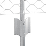 Fence with Posts Silver 0.4 x 25 m Steel 3336984