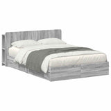 Bed Frame with Storage Grey Sonoma 140 x 200 cm Engineered Wood 3433577