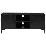 TV Cabinet Black 110x35x48 cm Solid Pinewood 349918
