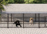 Outdoor Dog Kennel with Roof Steel 18.77 m 3124615
