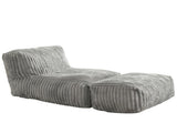 Modular Bean Bag Lounge Sofa with Ottoman,Plush Corduroy Fabric, Ergonomic Body Support, Removable T5592P445274
