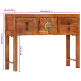 Console Table 120x32x80 cm Solid Rough Wood Acacia 352065