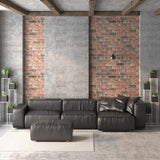 3D Wall Panels with Dark Brown & Grey Brick Design 10 pcs EPS 147196