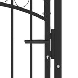 Fence Gate "EMMEN" with Arched Top Steel 100x106 cm Black 146370