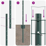 Fence with Posts Green 1.2 x 10 m Steel 3336000