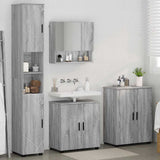 Bathroom Furniture Set Wall-mounted with Door 4 pcs Grey Sonoma 3393009