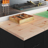 Garage Storage Cabinet Black 30x51x85 cm Solid Wood Pine 860581
