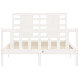 Bed Frame without Mattress White Small Double Solid Wood Pine 3192787