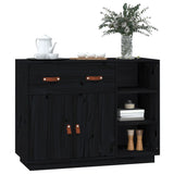 Sideboard Black 98.5x40x75 cm Solid Wood Pine 820141
