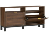 Shoe Cabinet with 2 Flip Drawers, Narrow Shoe Storage Top for Entryway Hallway, Rustic Brown T3398P552633