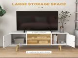 TV Stand Cabinet up to 55 Inches, TV Unit with Storage Shelves and Wood Legs for Living Room, T3398P344142