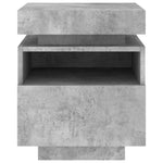 ZNTS Bedside Cabinet with LED Lights Concrete Grey 40x39x48.5 cm 836790