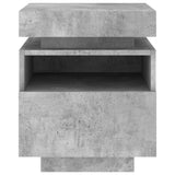 ZNTS Bedside Cabinet with LED Lights Concrete Grey 40x39x48.5 cm 836790