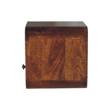 Extra Mini Wall Mounted Curved Chestnut Bedside with Open Slot IN3901